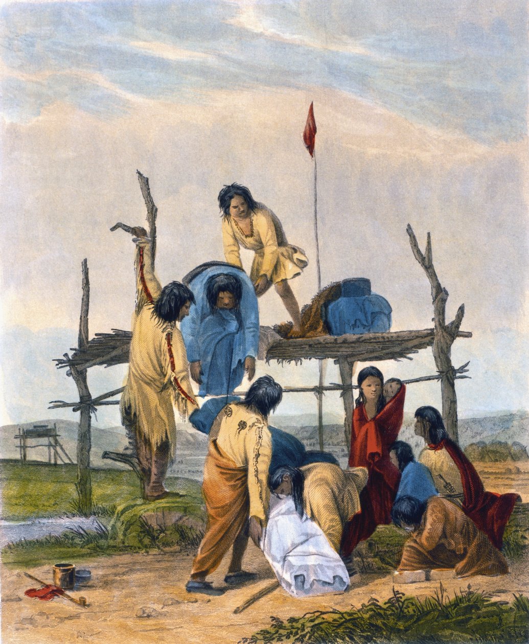 Intian hautaus, 1853 tekijältä Captain Seth Eastman