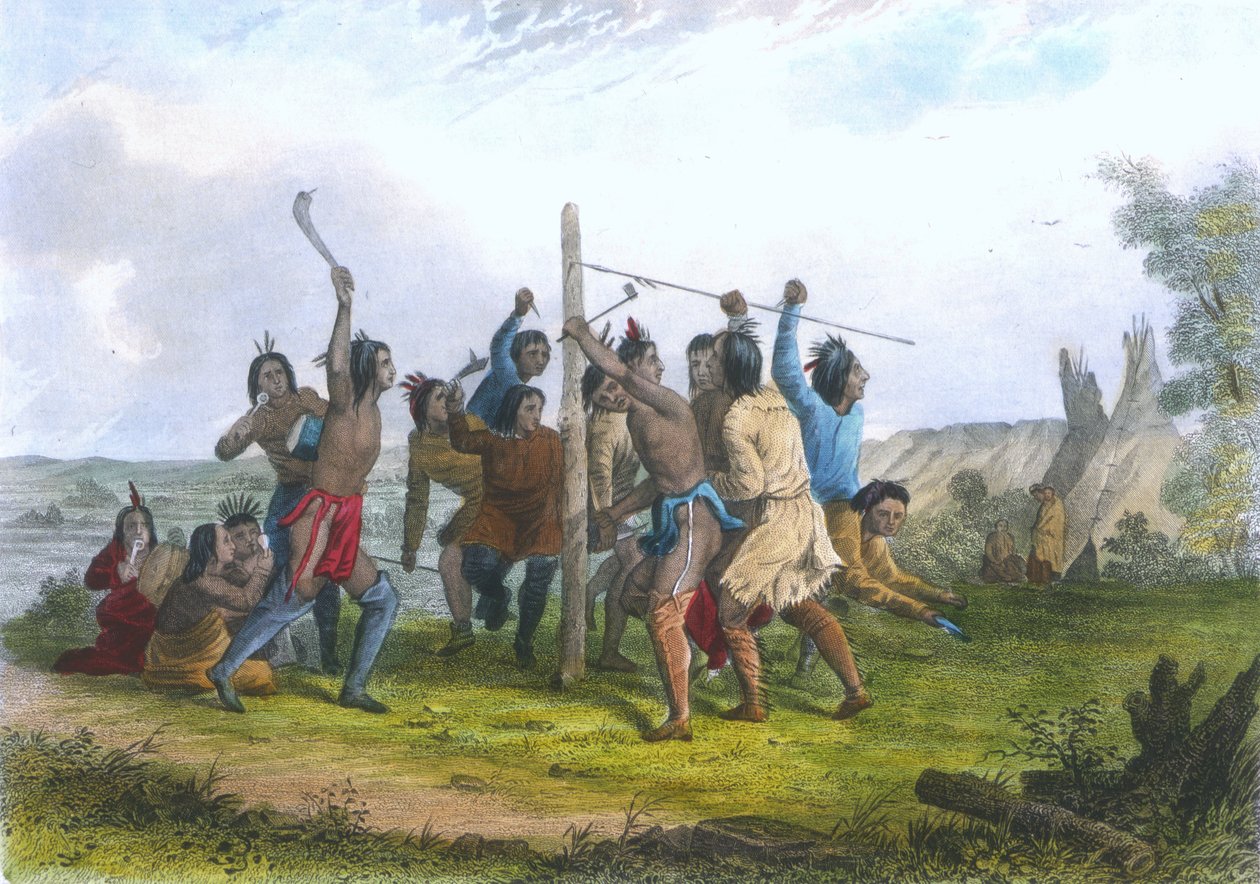 Striking the Post, 1853 tekijältä Captain Seth Eastman