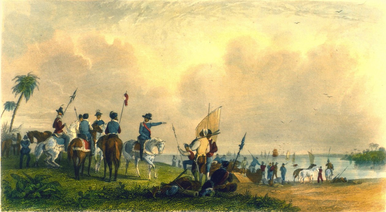 De Soton maihinnousu Tampan lahdelle vuonna 1539, 1853. tekijältä Captain Seth Eastman