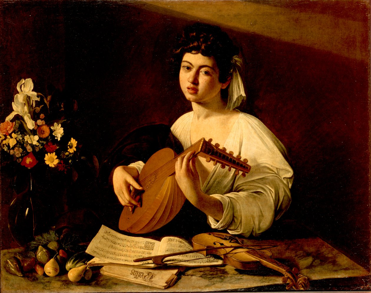 Lute-soitin tekijältä Michelangelo Merisi Caravaggio