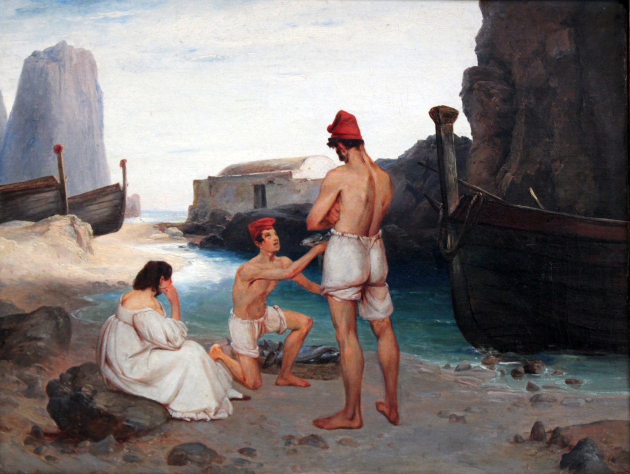 Kalastajat Caprilla tekijältä Carl Blechen