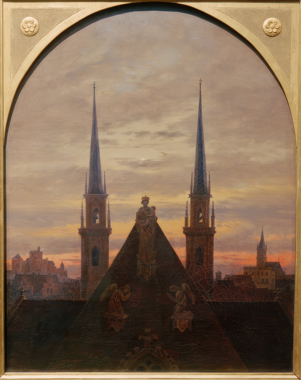 Stadt in der Abenddämmerung tekijältä Carl Gustav Carus