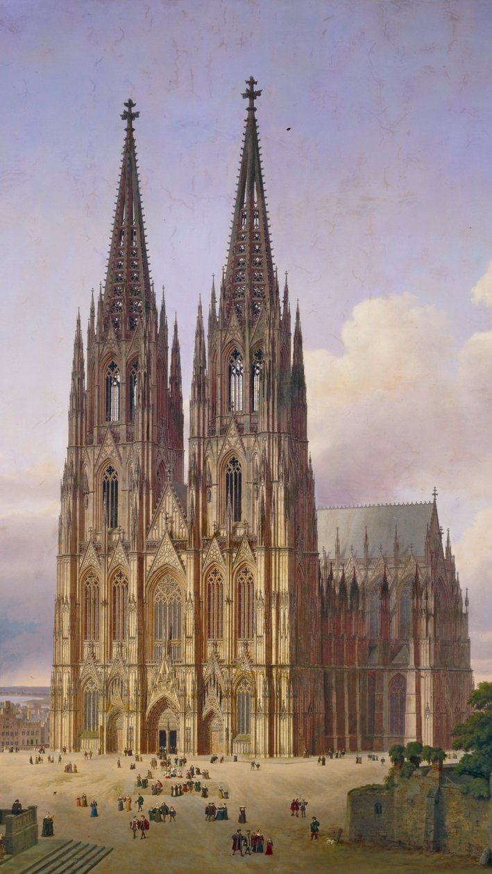 Idealansicht des Kölner Doms von Südwesten tekijältä Carl Georg Adolph Hasenpflug