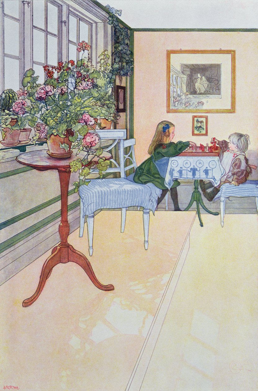 Shakkipeli, 1900-luvun alku tekijältä Carl Larsson