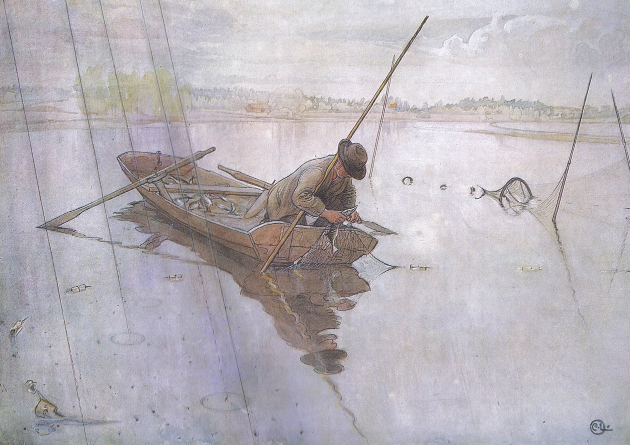 Johan nappaa hienon hauen tekijältä Carl Larsson