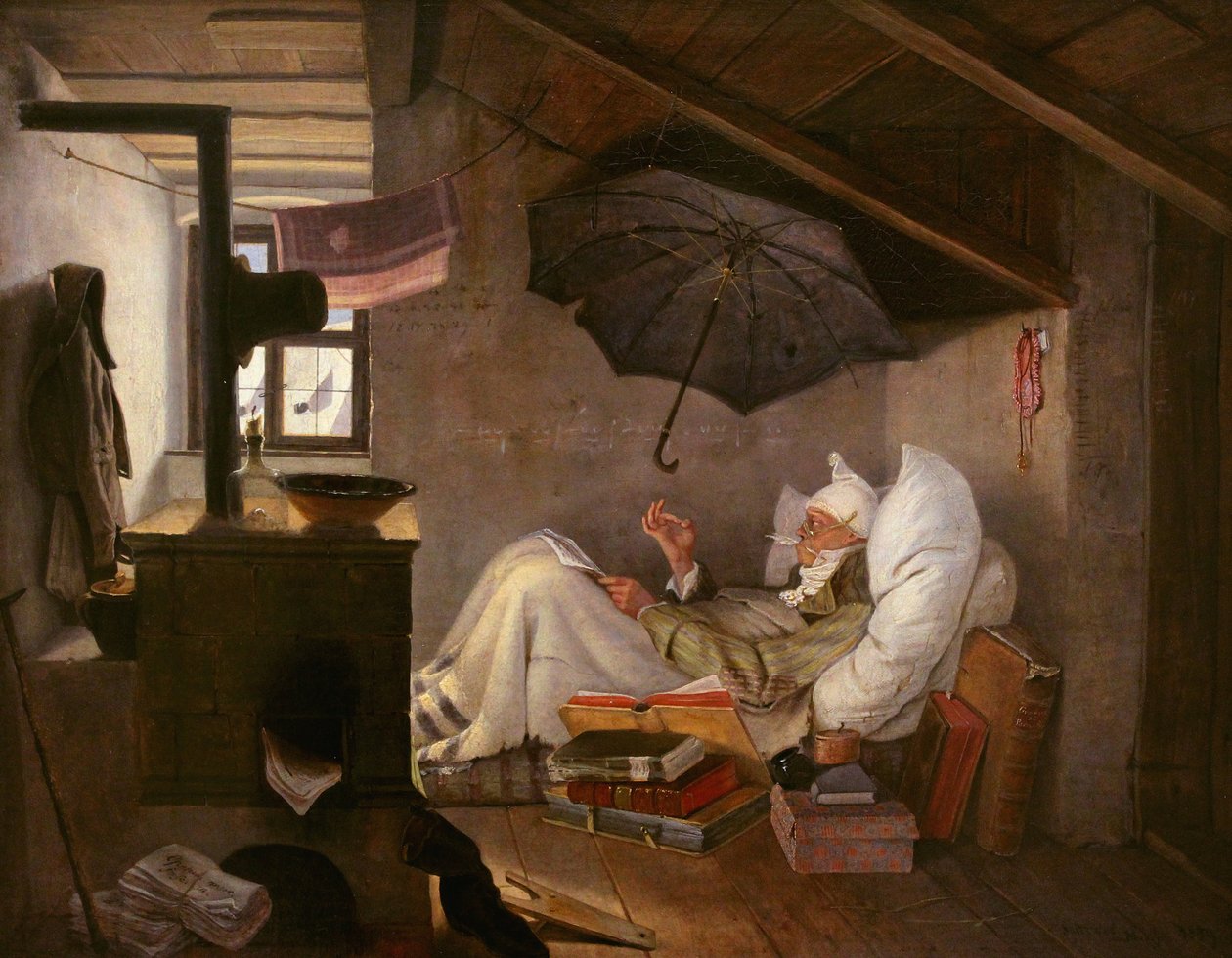 Der arme Poet tekijältä Carl Spitzweg