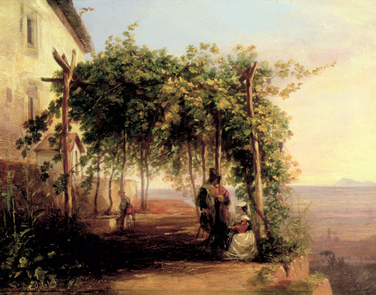Napolinlahden yläpuolella, noin 1833 tekijältä Carl Wilhelm Goetzloff