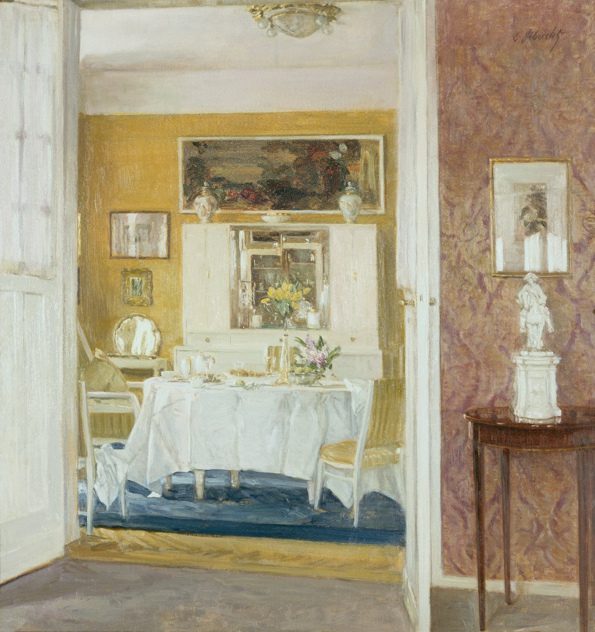 Aamiaishuone (öljy kankaalle) tekijältä Carl Albrecht