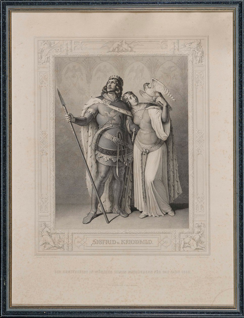 Nibelungit. Siegfried ja Kriemhild, 1860. tekijältä Carl Arnold Gonzenbach