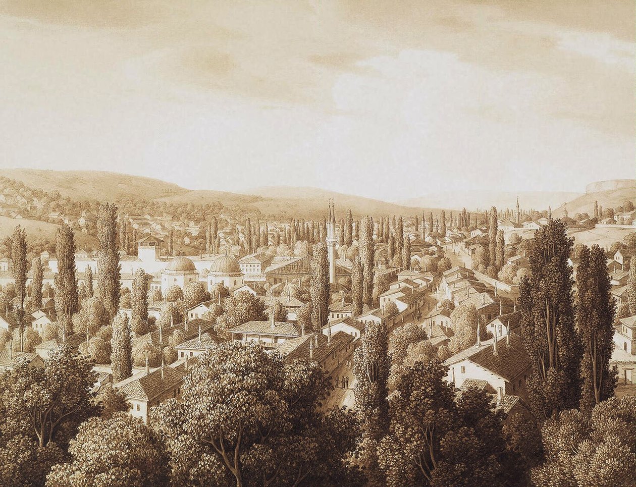 Näkymä Bakhchisaraysta, 1824 tekijältä Carl Ferdinand von Kugelgen