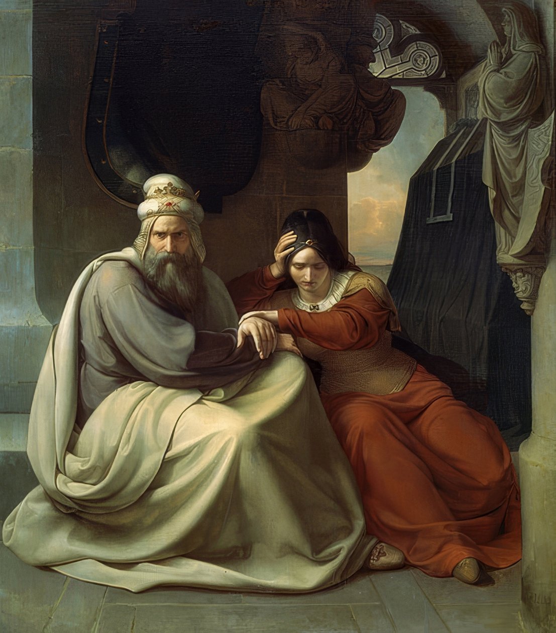 Sureva kuninkaallinen pari. 1830 tekijältä Carl Friedrich Lessing