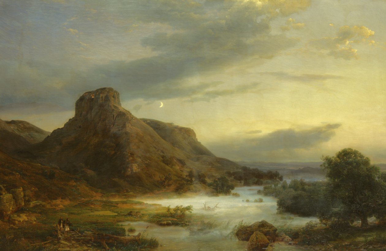 Vuoria iltasumussa, 1856 tekijältä Carl Friedrich Lessing