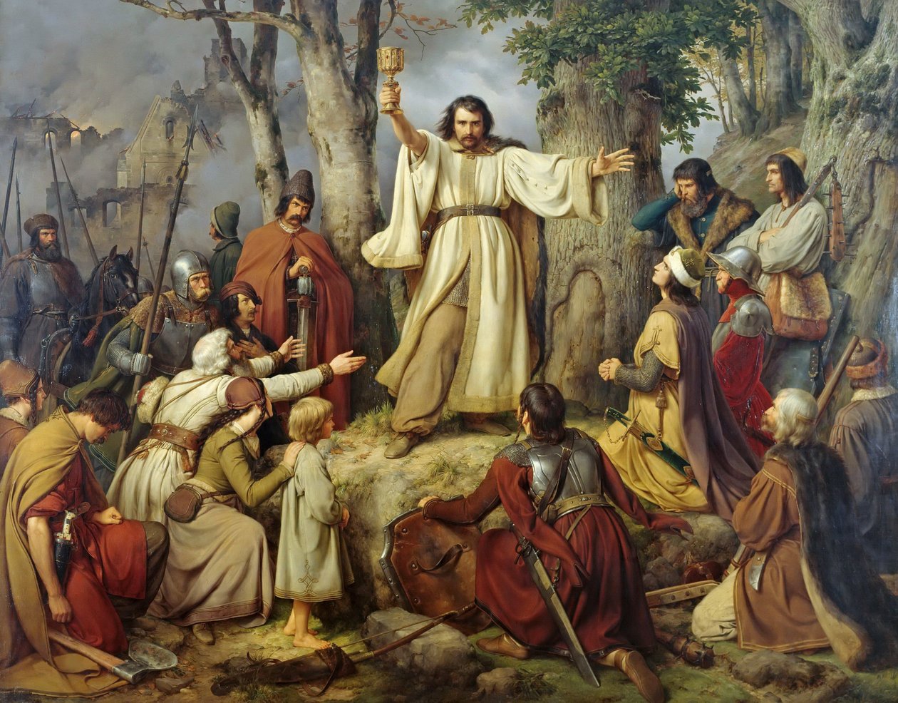 Hussilaisten saarna, 1836. tekijältä Carl Friedrich Lessing