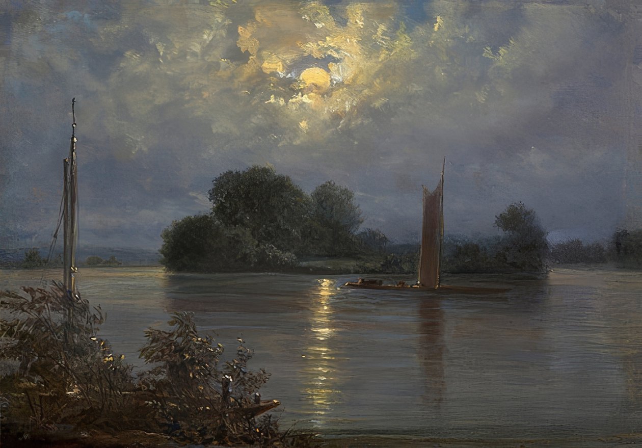 Täysikuu Pillnitzin lähellä tekijältä Carl Gustav Carus
