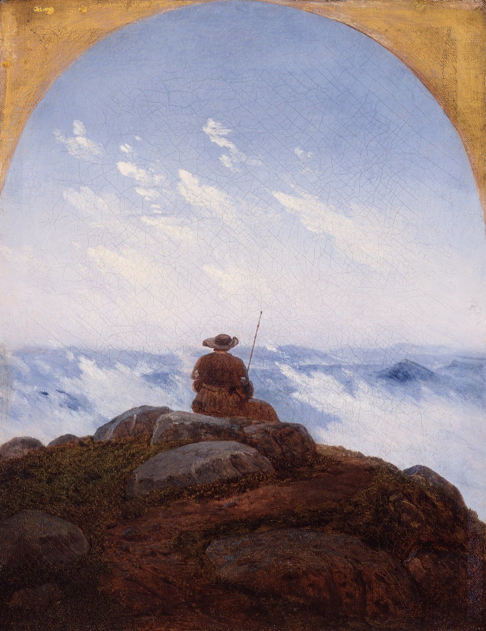 Vaeltaja vuoren huipulla, 1818. tekijältä Carl Gustav Carus