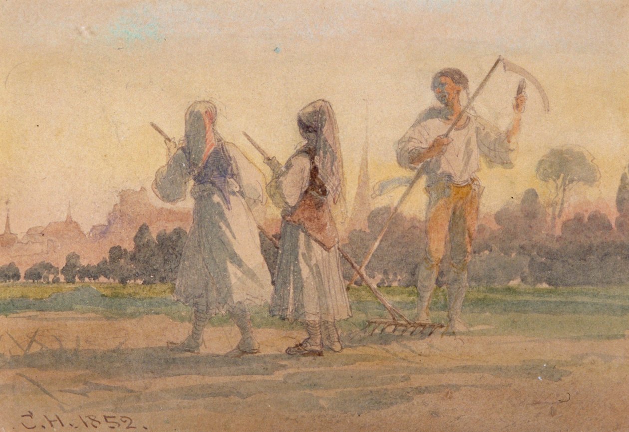 "Frankonian talonpojat lähellä Wurzburgia", Saksa, 1852 tekijältä Carl Haag