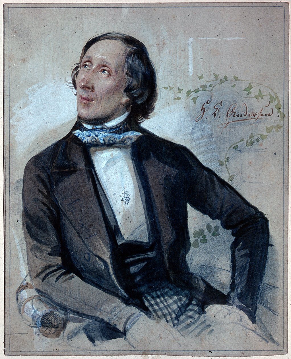 Hans Christian Andersenin (1805-1875) muotokuva tekijältä Carl Hartmann