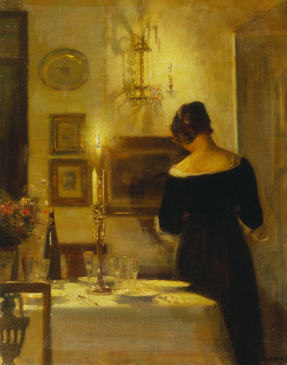 Ruokasalissa (öljy kankaalle) tekijältä Carl Holsoe
