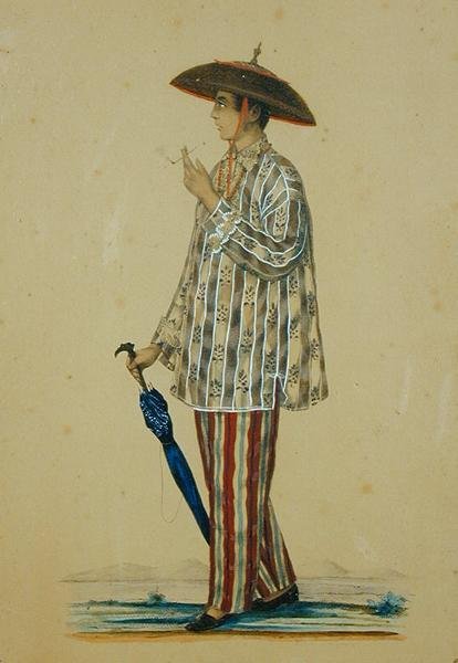 Un Mestizo de Manila (käsin värjätty litografia) tekijältä Carl Johann Karuth