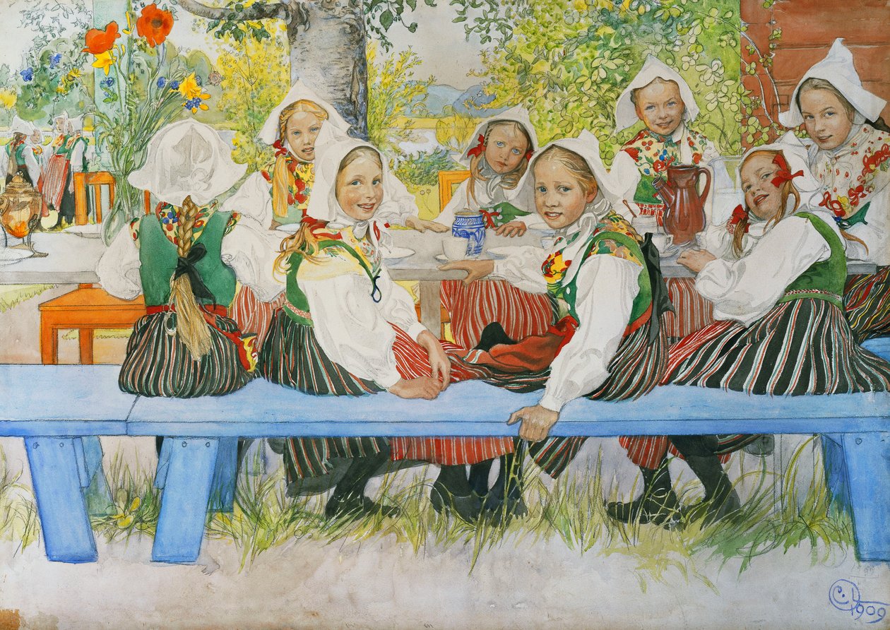 Kerstin syntymäpäivä 1909 tekijältä Carl Larsson