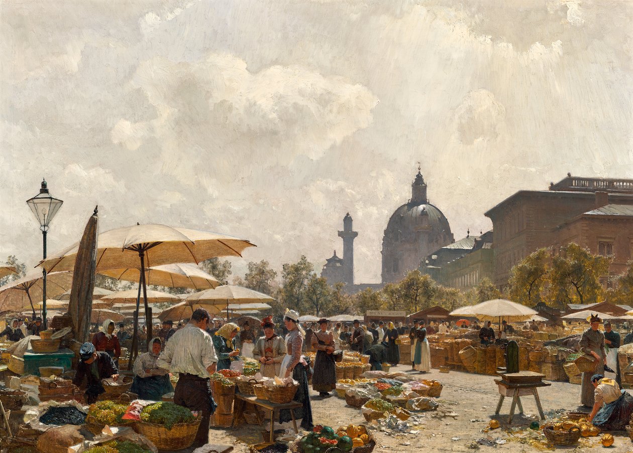 Naschmarkt Wienissä tekijältä Carl Moll
