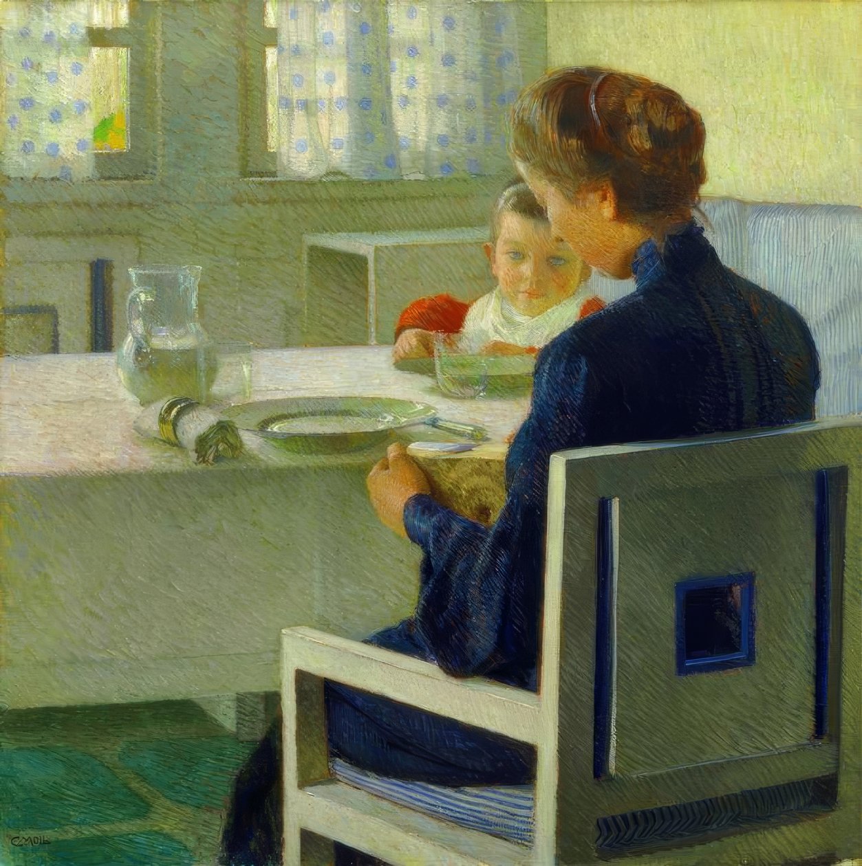 Mutter und Kind bei Tisch. Carl Moll tekijältä Carl Moll