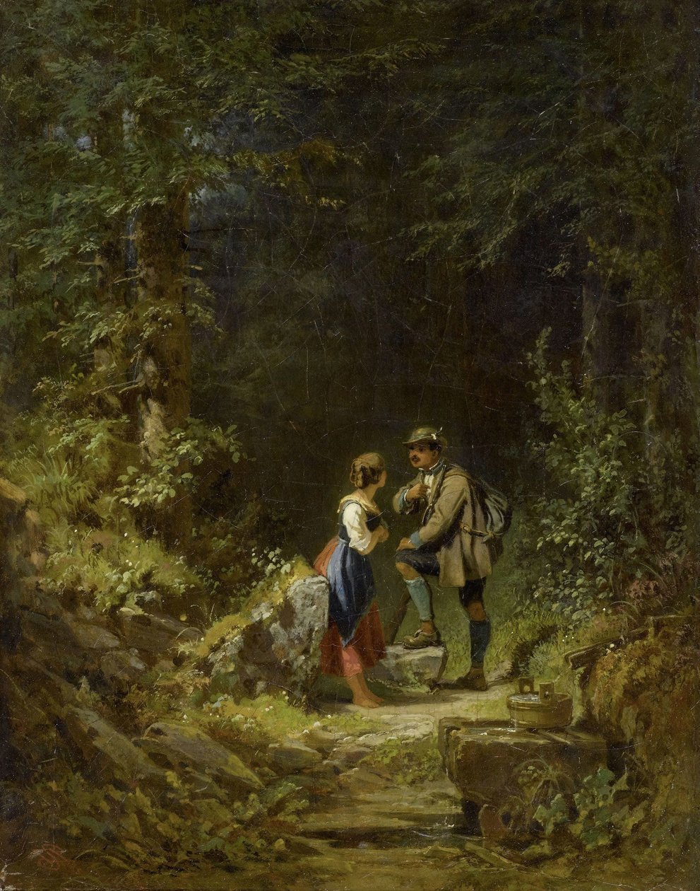 Begegnung im Walde tekijältä Carl Spitzweg