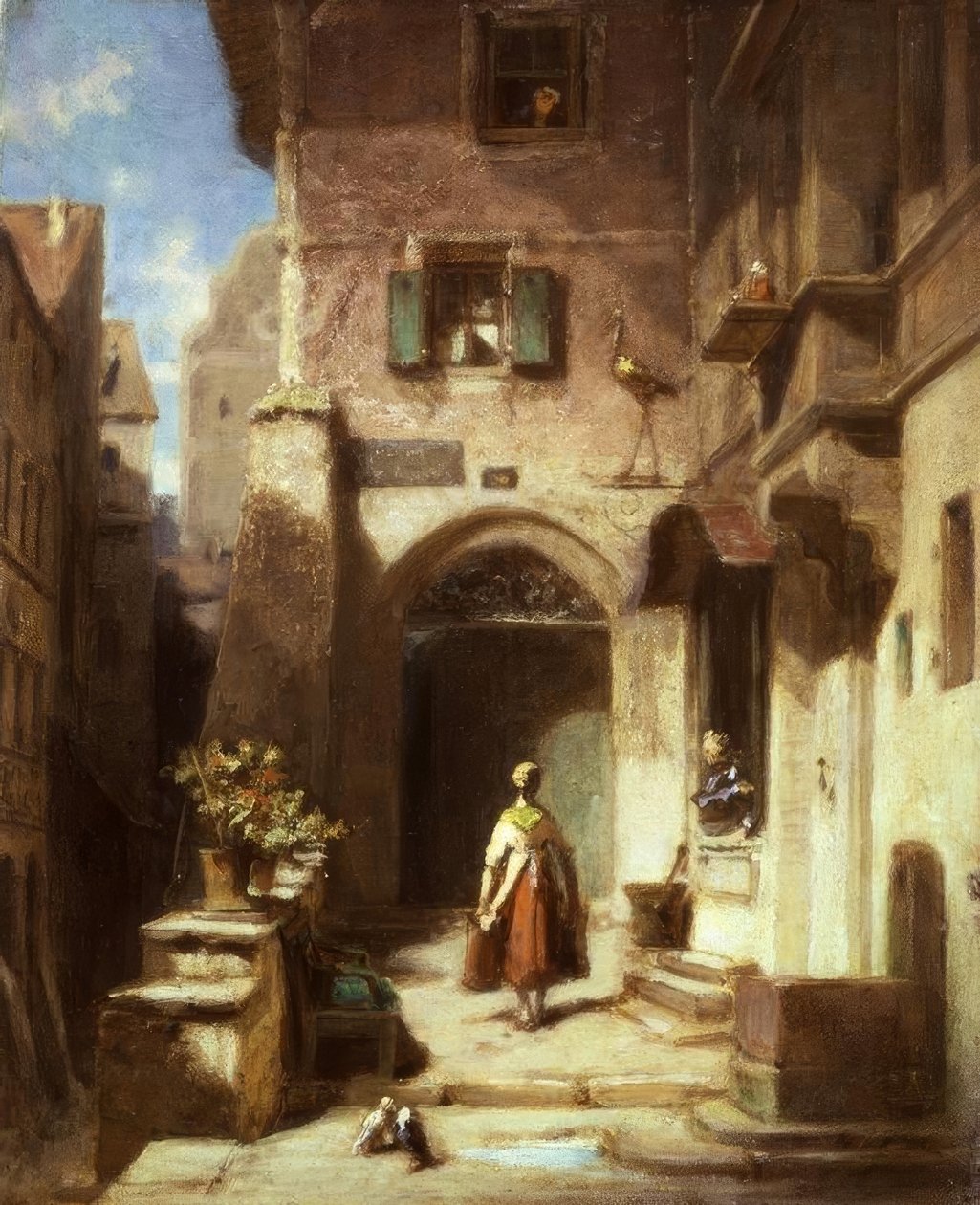 Bei der Storchenapotheke tekijältä Carl Spitzweg