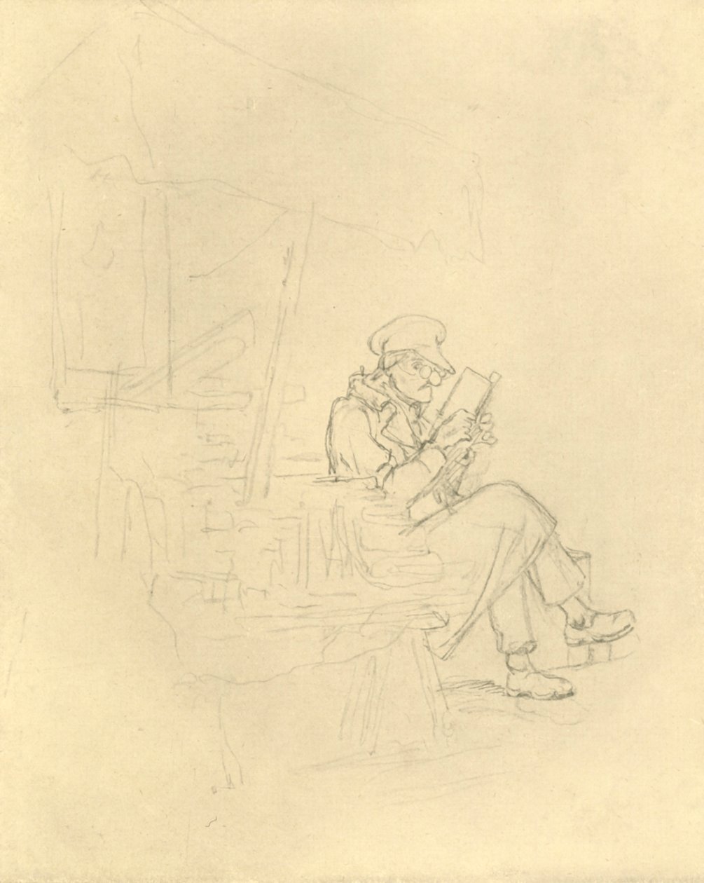 Der Antiquar, 1800-luvun puoliväli, loppu, n. 1924. tekijältä Carl Spitzweg