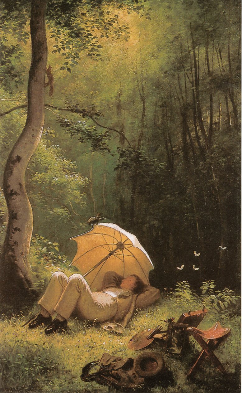 Der Maler auf einer Waldlichtung tekijältä Carl Spitzweg