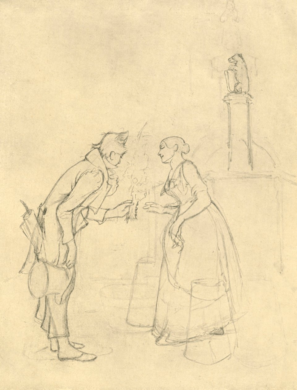 The Shy Suitor, 1800-luvun puoliväli, loppu, n. 1924. tekijältä Carl Spitzweg