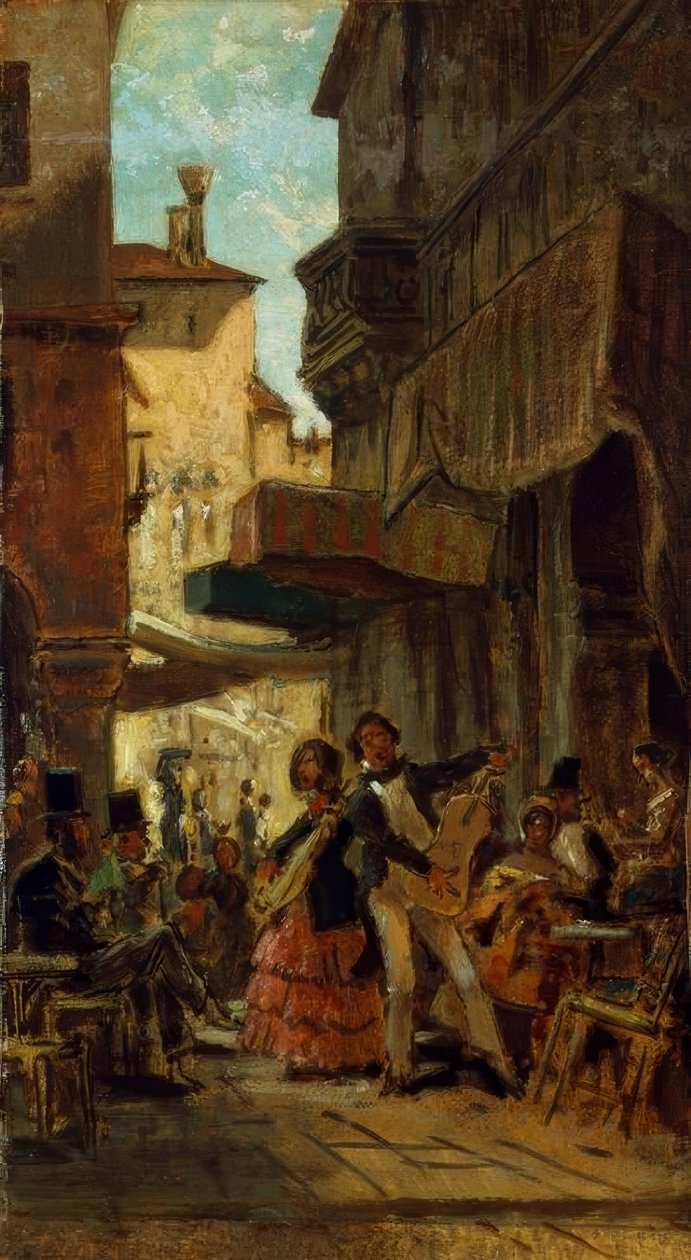 Italienische Straßensänger tekijältä Carl Spitzweg