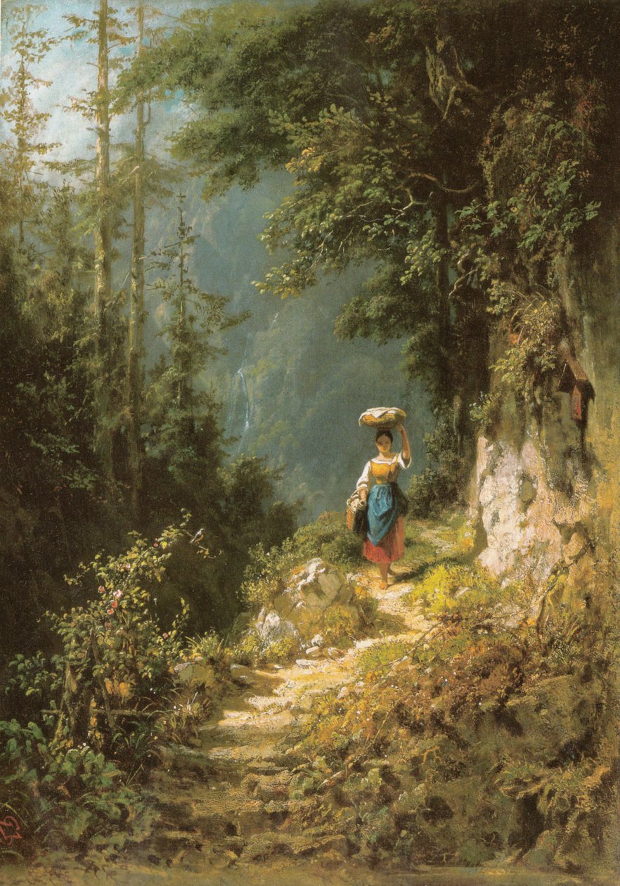 Mädchen mit Kopflast tekijältä Carl Spitzweg