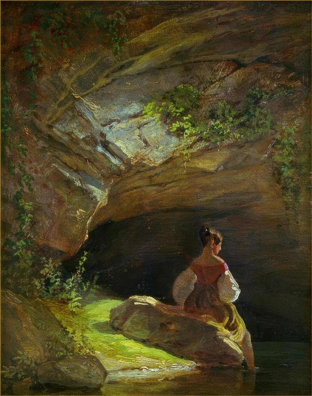 Mädchen vor der Grotte tekijältä Carl Spitzweg