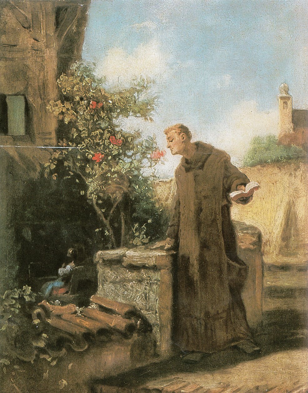Mönch, Rose riechend tekijältä Carl Spitzweg