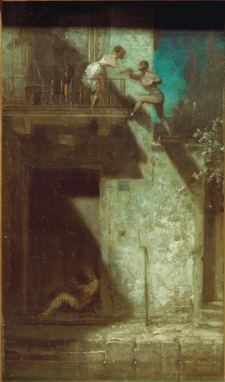 Nächtliches Stelldichein tekijältä Carl Spitzweg
