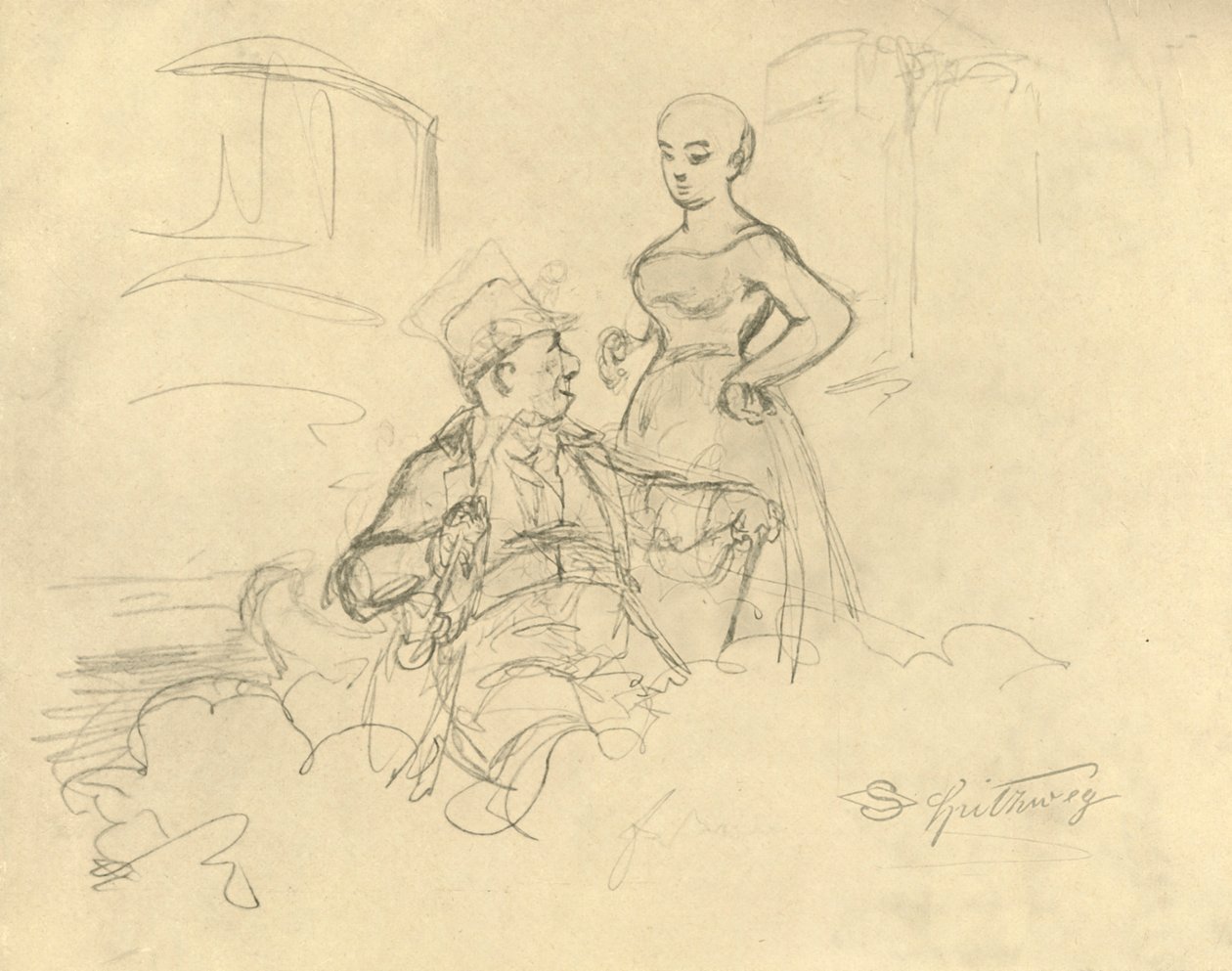 Mikä on miellyttävää, 1800-luvun puoliväli, loppu, n. 1924. tekijältä Carl Spitzweg