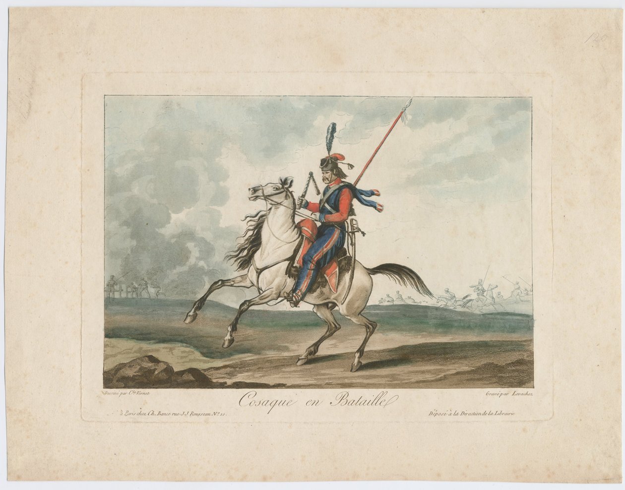 Kasakka taistelussa, 1815 tekijältä Carle Vernet