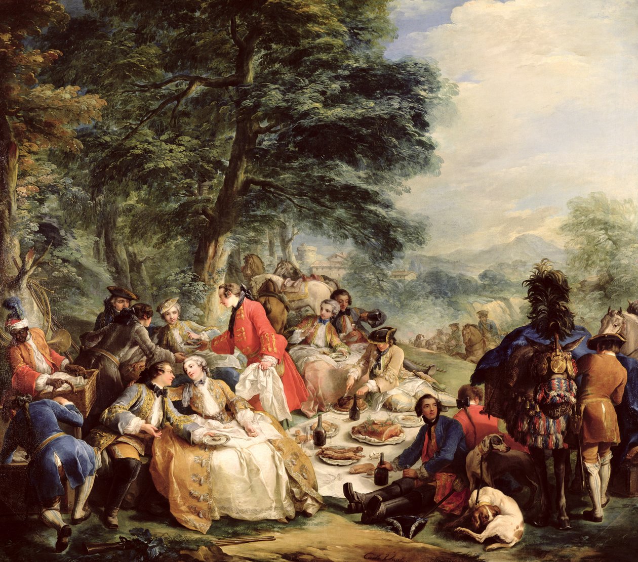 Metsästyslounas, 1737 tekijältä Carle van Loo