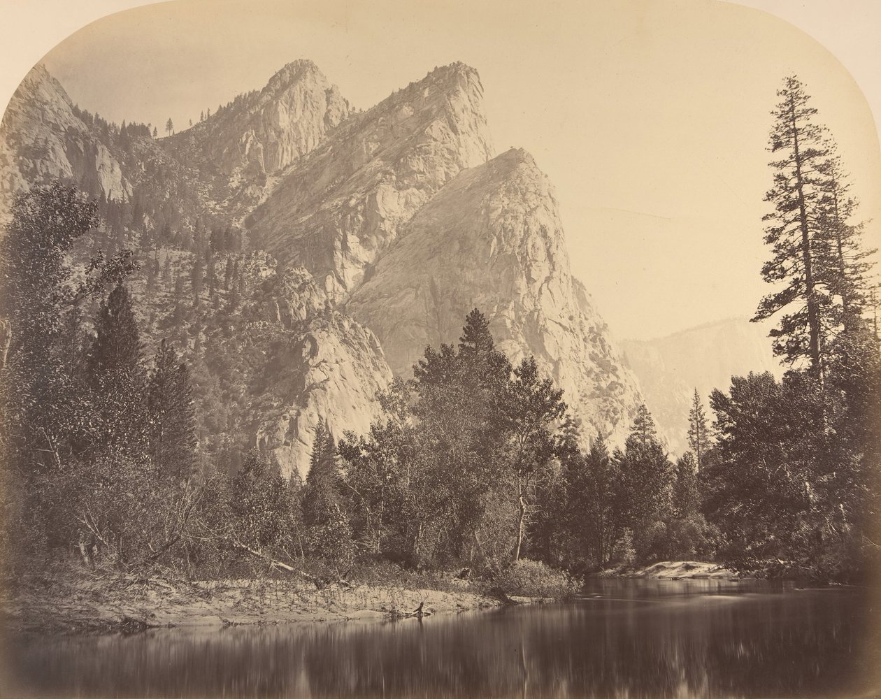 Pompomasos hyppäävät sammakot, kolme veljestä, 1861. tekijältä Carleton Emmons Watkins