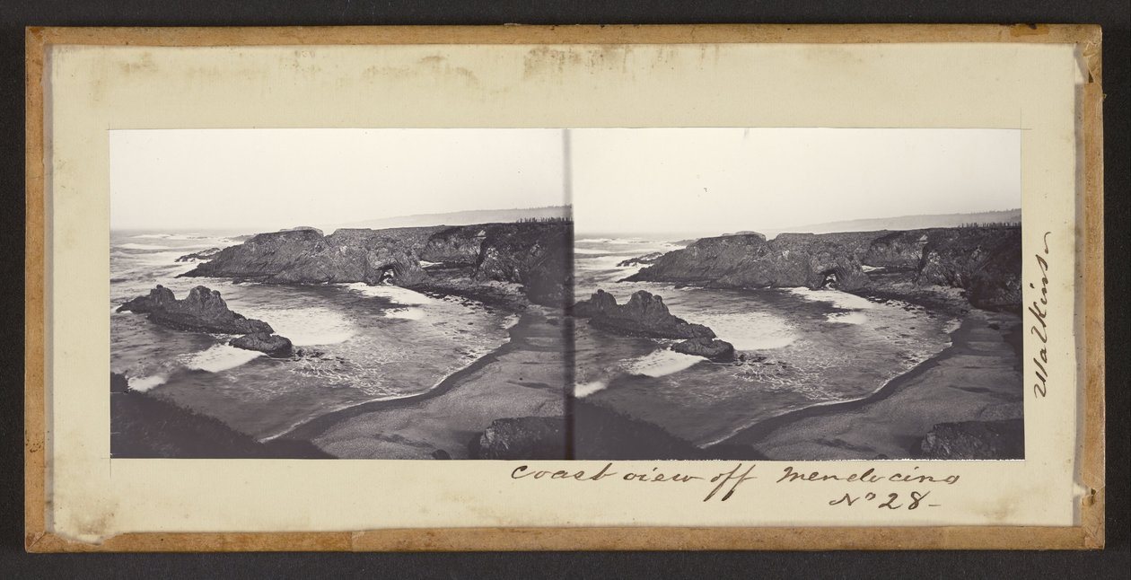 Mendocinon rannikonäkymä tekijältä Carleton Watkins