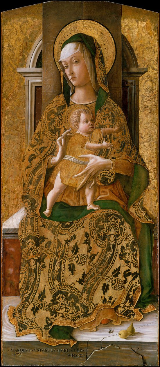 Madonna ja lapsi istui valtaistuimella, 1472. tekijältä Carlo Crivelli