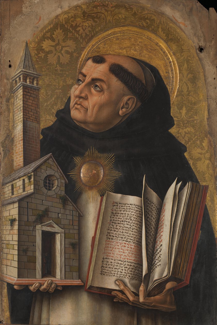 Pyhä Tuomas Akvinolainen 1476 (tempera poppelilla) tekijältä Carlo Crivelli