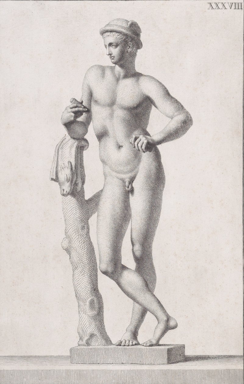 Merkuriuksen patsas, 1734 tekijältä Carlo Gregori