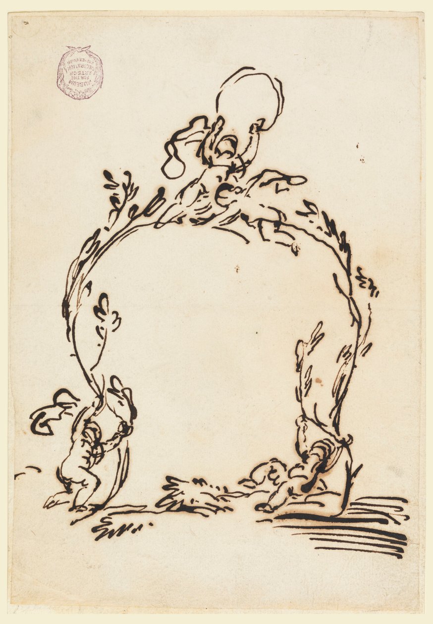 Piirustus, Kartturin luonnos, 1760-80 tekijältä Carlo Marchionni