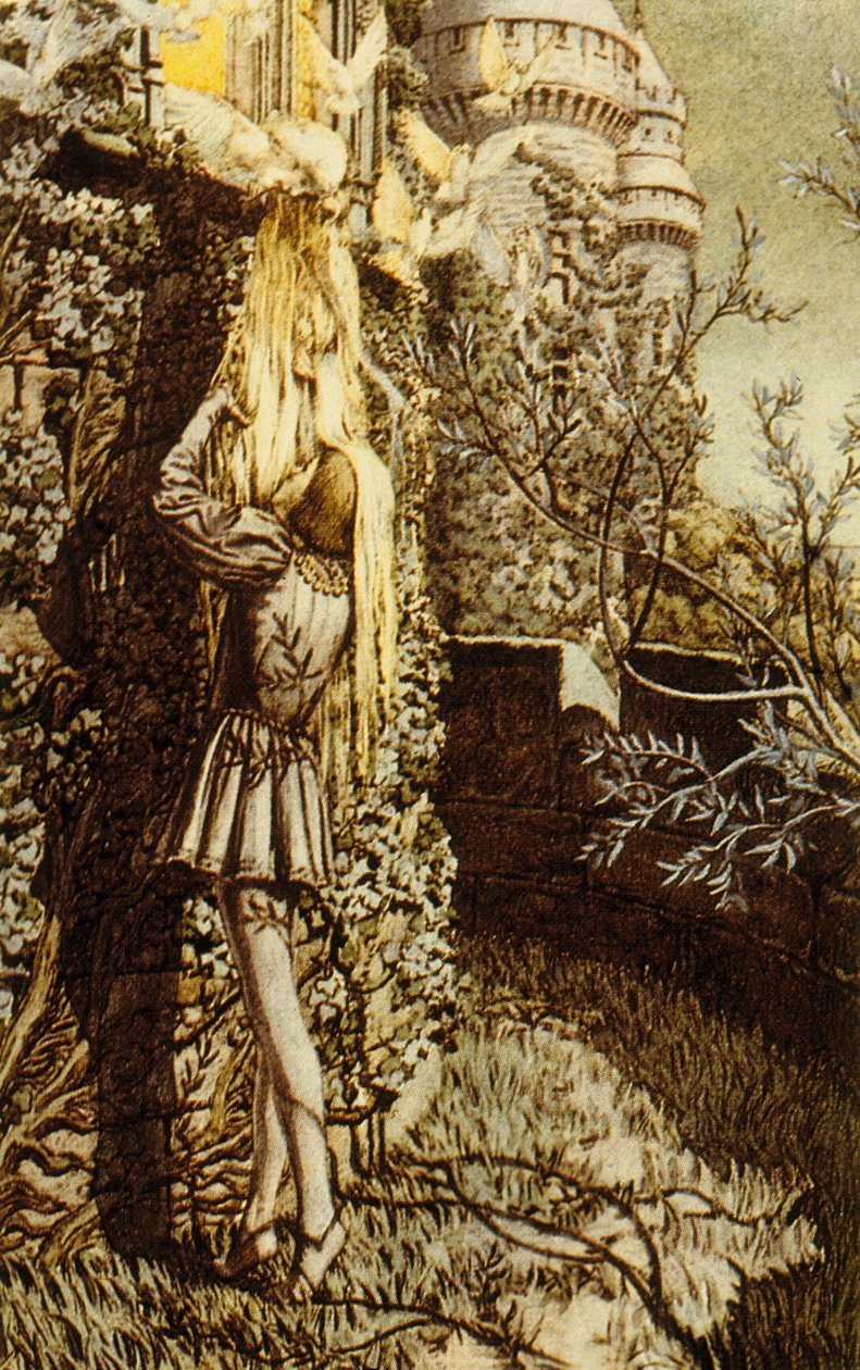 Maurice Maeterlinckin näytelmä Pelleas ja Melisande, värilitro 1922. tekijältä Carlos Schwabe