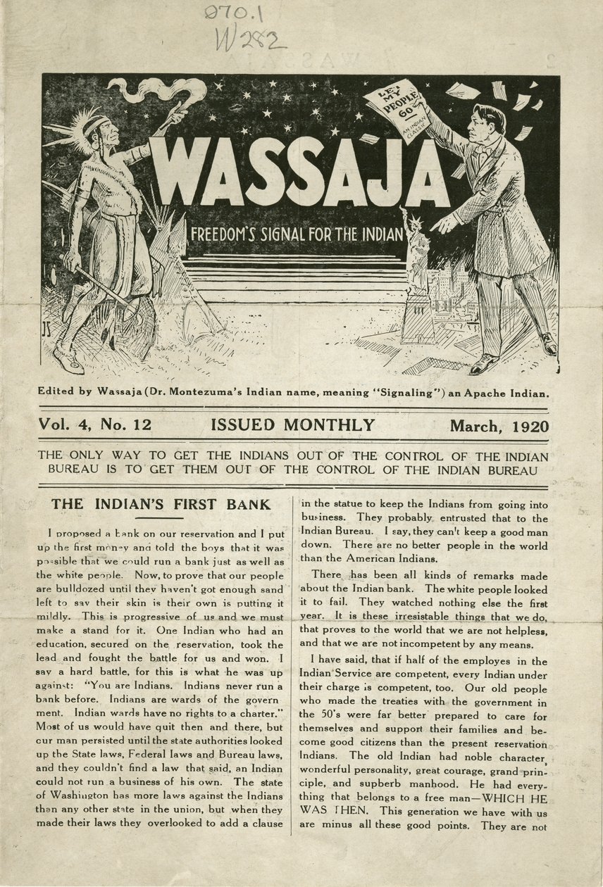 Issue of Wassaja, Voi. 4, nro 12 tekijältä Carlos Montezuma