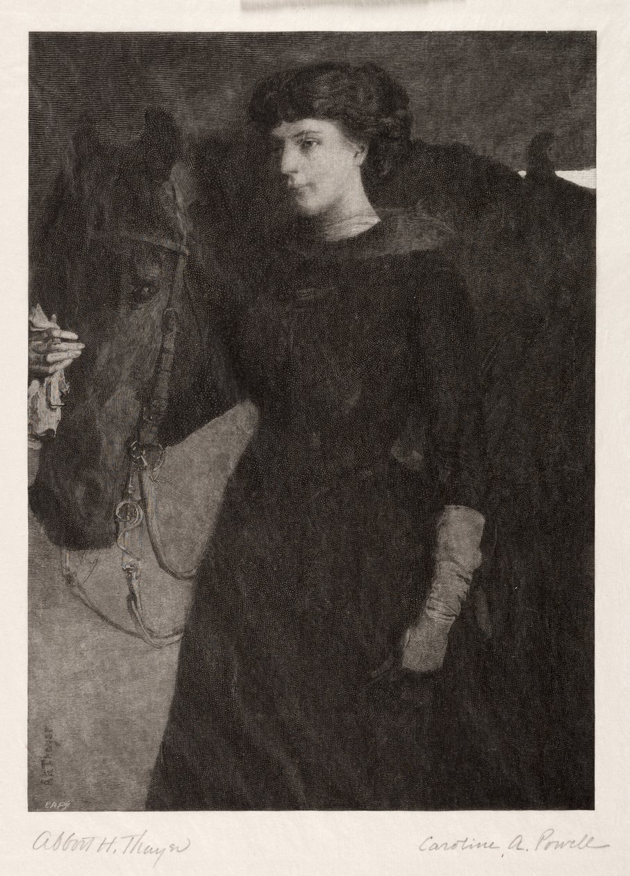 Nainen ja hevonen, 1887. tekijältä Caroline Amelia Powell