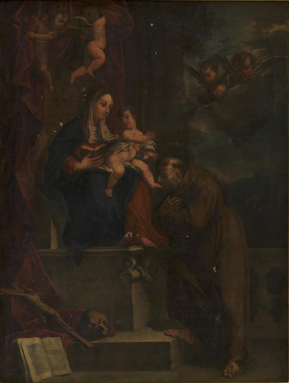 Maria, Jeesus ja Pyhä Franciscus tekijältä Carracci