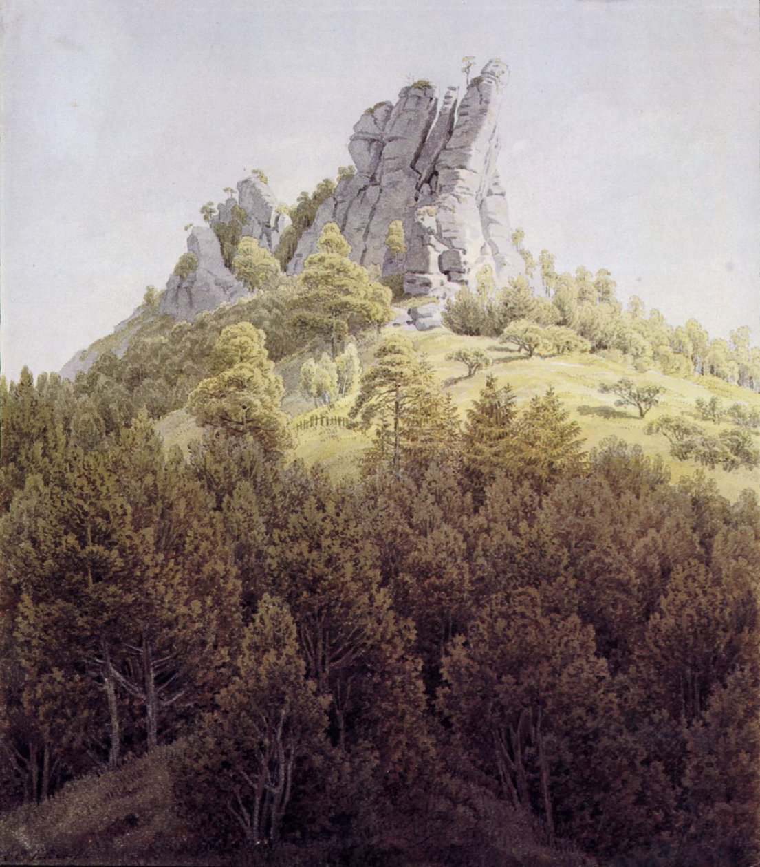 Heldstein Rathenin lähellä Elbe-joen varrella. tekijältä Caspar David Friedrich